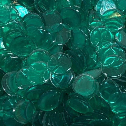 MR CHIPS Plastic Bingo Chips for Games 500 Count Bag - Solid and Transparent Colors Counting Green 3/4 Inch