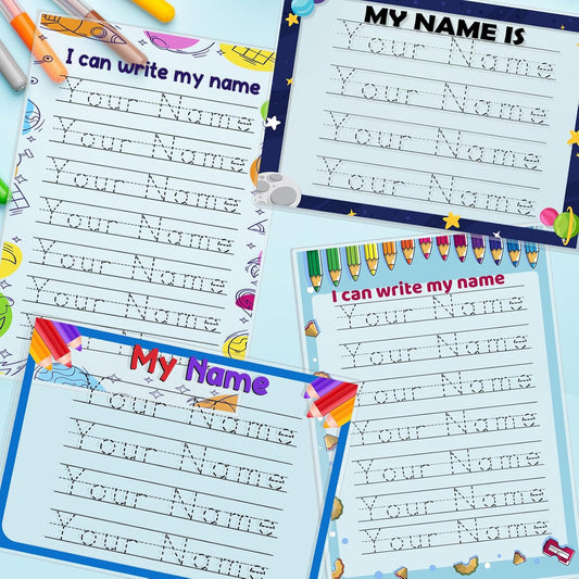 Personalized Name Tracing A4 Acrylic Board Custom Name Writing Practice for Boys Girls Handwriting Tracing Dry Erase Board for Preschooler