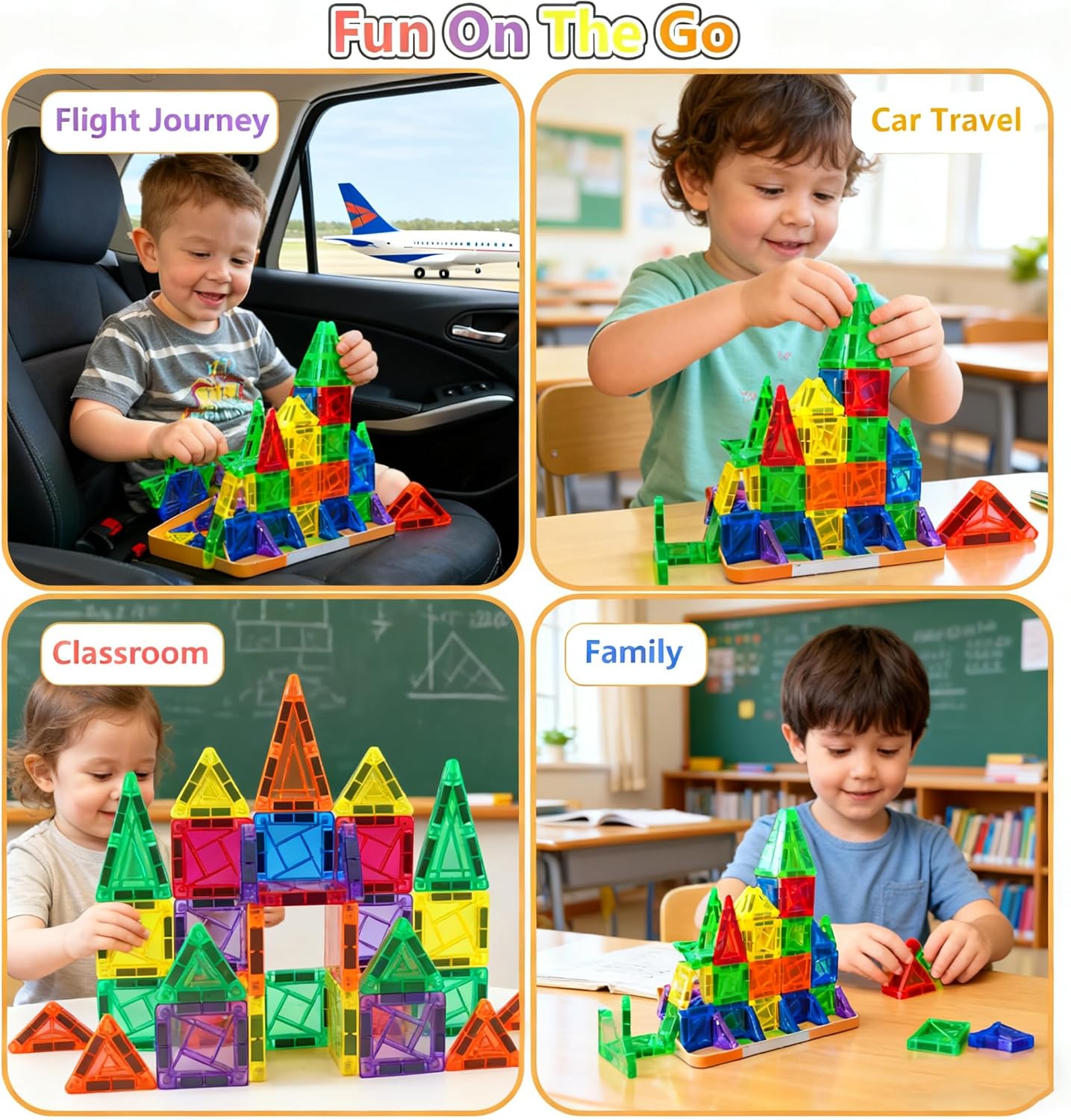 26-Piece Valentines Day Gifts for Kids Strong Magnetic Tiles Building Set – Durable,Vibrant Colors, STEM Toys for Kids 3+, Creative Learning, Compatible with All Major Magnetic Blocks