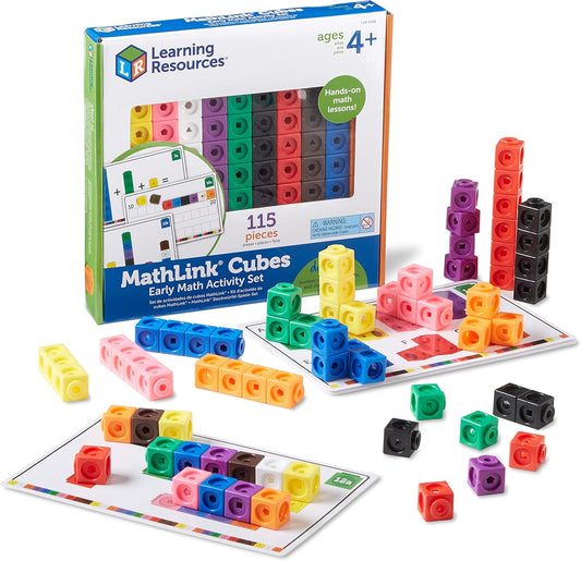 Learning Resources MathLink Cubes Kindergarten Math Activity Set Sea Adventures! - 115 Pieces, Age 5+, STEM Teaching Toys, Kindergartner Games