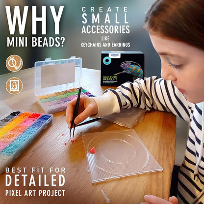 XXL Fuse Beads kit, Melty Melting Beads for Kids Crafts | Iron for Kids kit - Fuse pegboards. Compatible Bulk beados Storage - 22000pcs 5mm