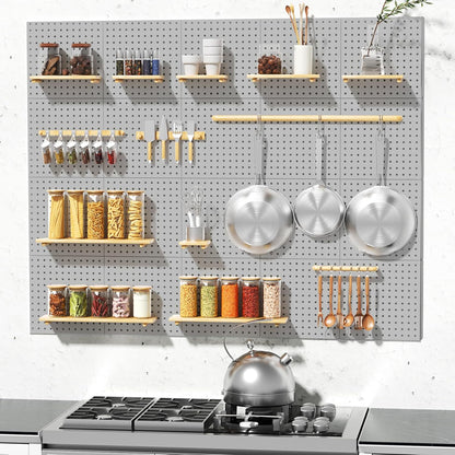 Peg Board, 4PCS Metal Pegboard Wall Organizer. Heavy Duty Pegboard, Peg Boards, Pegboard for Walls, White Pegboard for Garage Craft Room Workbench Office Kitchen Tool Organization, 12"*12"