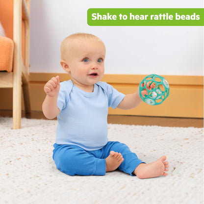 Bright Starts Oball Musical Toy, Jingle & Shake Pal, BPA-Free Easy-Grasp Baby Rattle Toy, Ages Newborn+