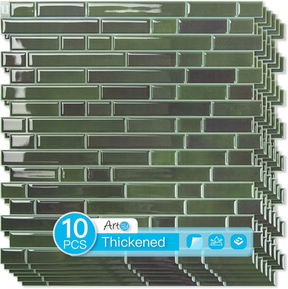 Art3d 10-Sheet Heavy-Duty Peel and Stick Backsplash, Waterproof Wall Tiles Stick on Kitchen Backsplash Living Space, Carrara Grey