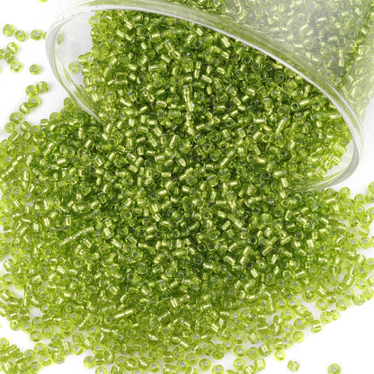 10100 Pcs Size 11/0 Glass Seed Beads, 2 mm Dark Green Small Mini Spacer Loose Pony Beads for Jewelry Making and DIY Crafts - Colors A