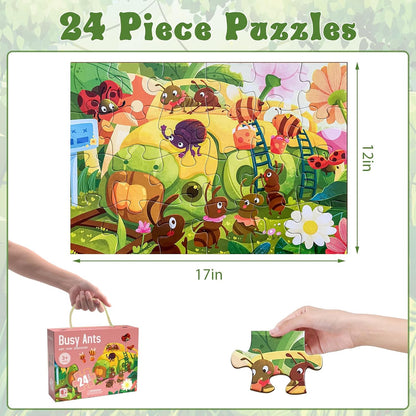 Jumbo Floor Puzzle for Kids, Large Jigsaw Puzzles 24 Piece for Kids Ages 3-5,Preschool Learning & Education Toys, Gifts for 4-8 Year Old Boys and Girls (Jungle Animals)