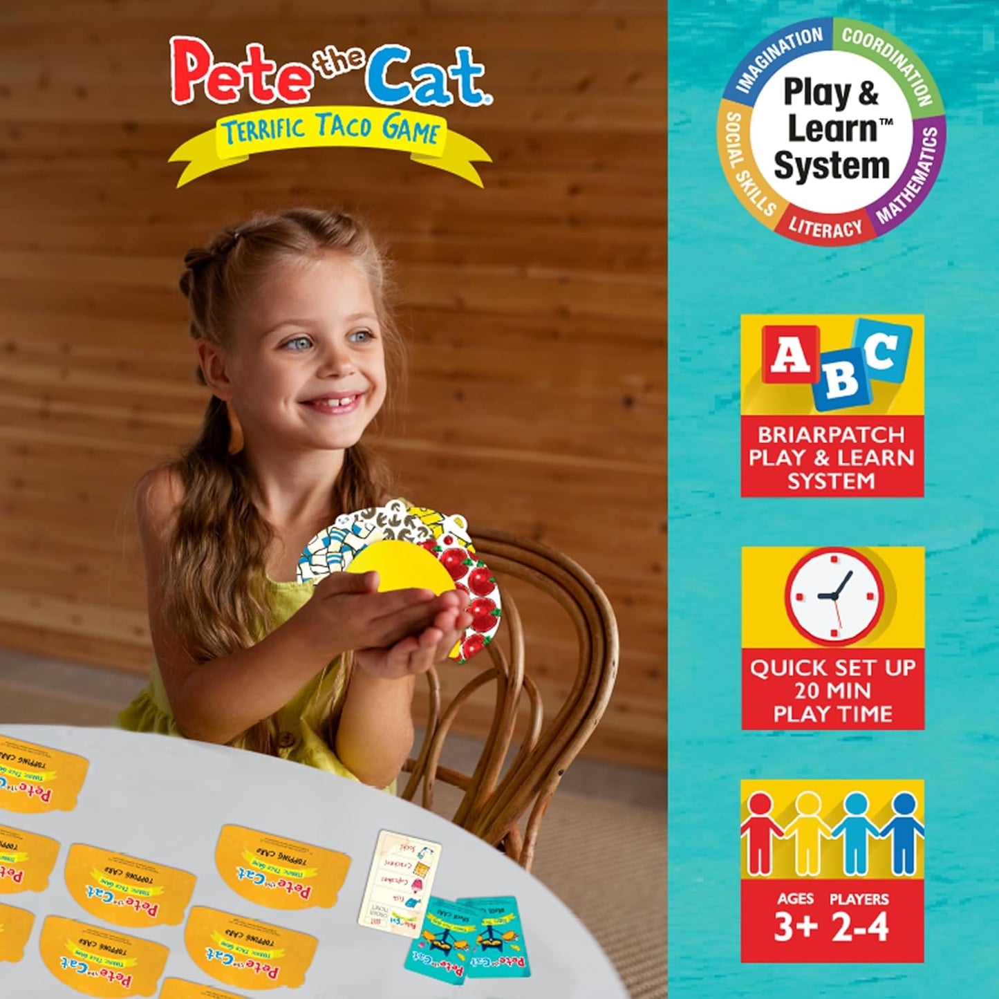 Briarpatch, Pete The Cat Terrific Taco Game, Based On Early Reader Books by James Dean, Preschool Learning for Children