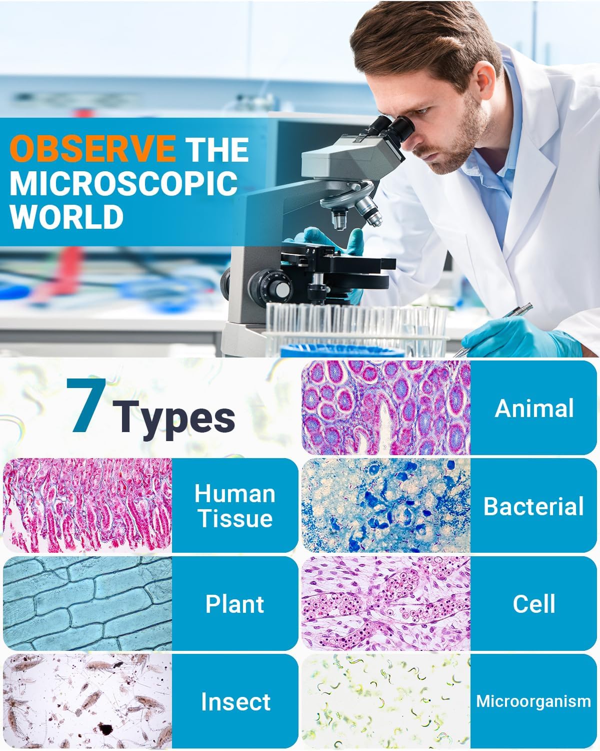 Microscope Slides and Covers Kit – 100 Blank Pre-Cleaned Glass Slides for Microscope, 200 Cover Slips, for Teachers, Students, Families, and Science Enthusiasts