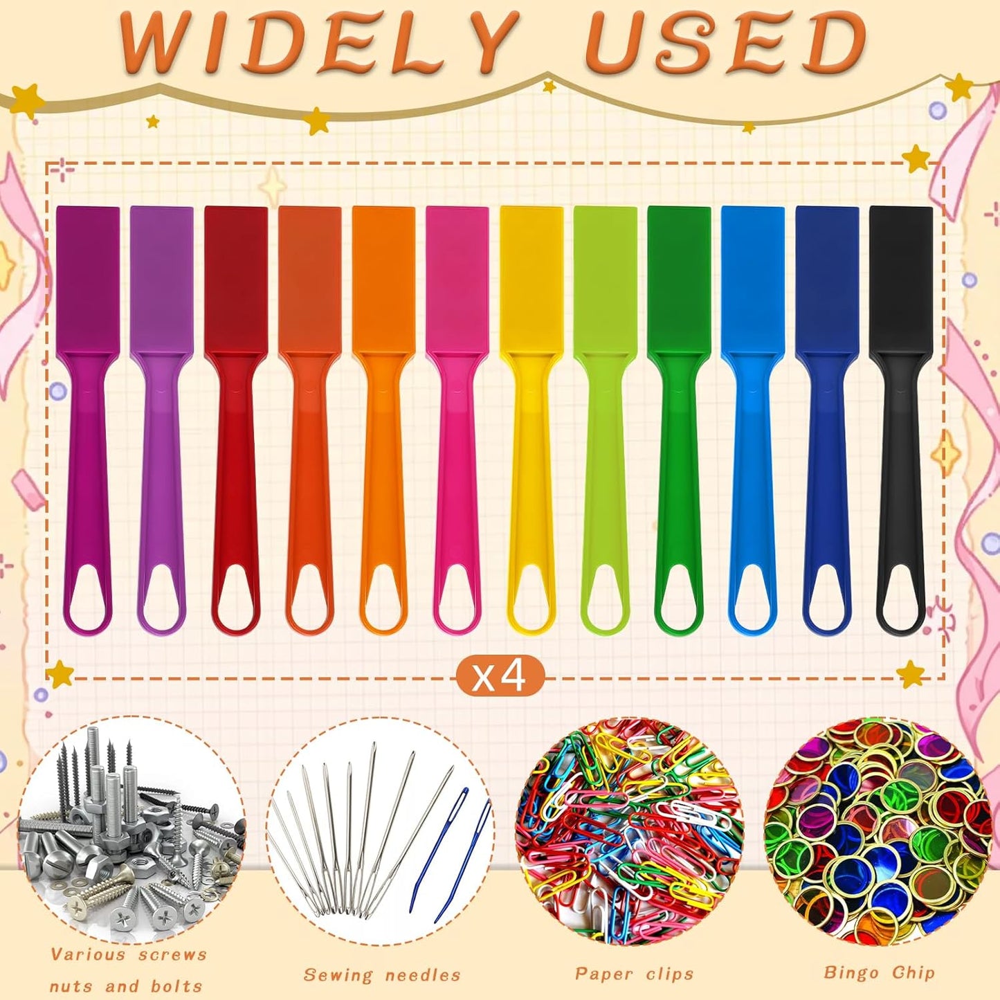 SAYAYA 16 PCS Magnetic Bingo Wands 7.87 Inch Colorful Magnet Sticks for Bingo Chips, Family Game Night, Science Learning, Counting Activities, and Educational Fun, Classroom Supplies