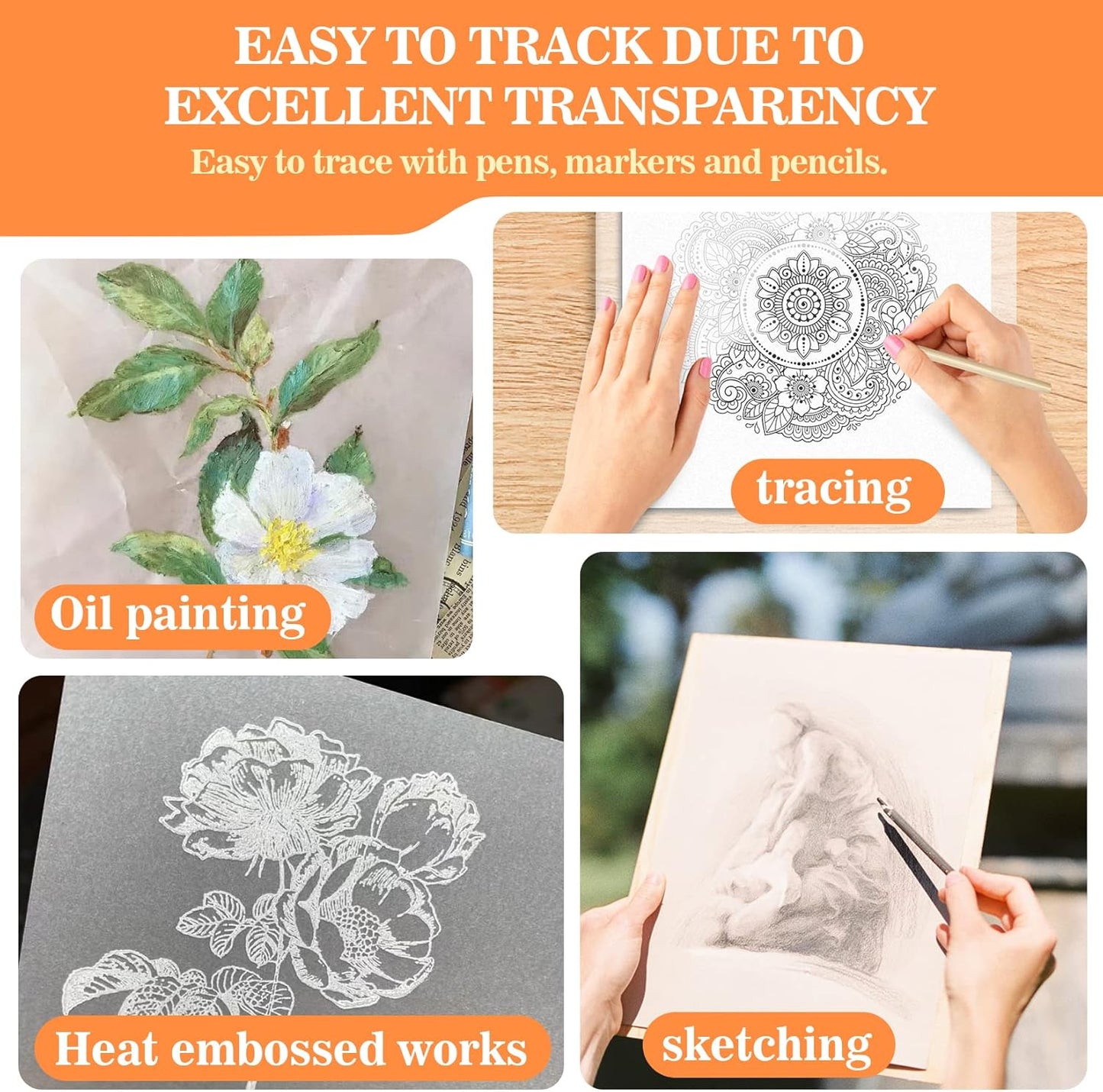 Carbon Paper for Tracing Graphite Transfer-Paper - PSLER 30 Pcs Black Graphite Paper for Tracing Drawing Patterns on Wood Projects Canvas Fabric Artist Lettering Sketch Drawing A4 8.27 X 11.81 Inch