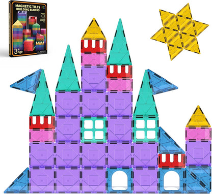 GobiDex 100PCS Army Magnetic Tiles Building Set for Kids, STEM Military Magnetic Building Blocks with 6 Magnetic Army Men, Educational Construction Toys Gift for Boys Girls 3 4 5 6 7 8 9+ Year Old