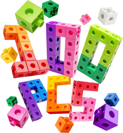 Dotimo Math Linking Cubes, Set of 200 Math Cubes Manipulative Connecting and Counting Snap Blocks for Early Math and Construction, Educational Toy for Preschool, Kindergarten, Homeschool (200-Cubes)