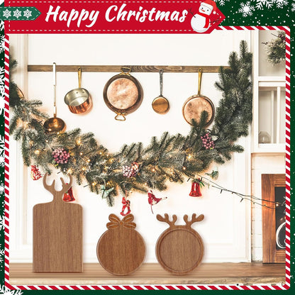 Maitys 3 Pcs Christmas Acrylic Router Templates for Woodworking 10 x 6 Inch Charcuterie Handle Cutting Board Clear Acrylic Template Angled Curvy Tracing Stencils Guide Tool for Kitchen(Basic Style)