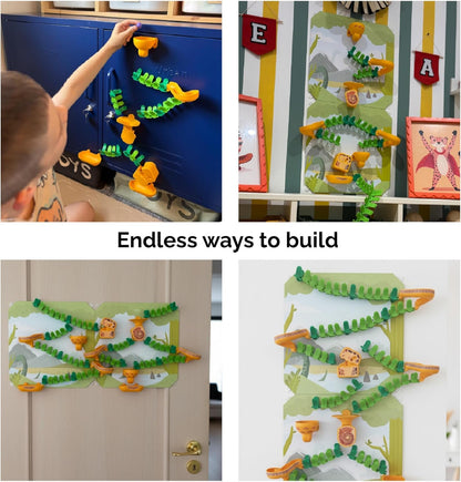 Oribel VertiPlay Magnetic Marble Run | Builder Set STEM Toy | Creative Free Play Construction Kit for Kids | Works on Fridges, Lockers & Metal Surfaces (Ages 5+) Builder Set (75)