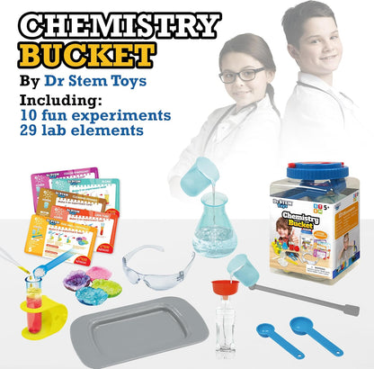 Dr. STEM Toys - Kids First Chemistry Set Science Kit | 29 Lab Elements Includes 10 Easy Experiments | Safe and Non-Toxic Ideas for Kids | Stem Experiments, Learning & Educational Toys