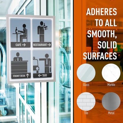 Durable Duraframe Self Adhesive Magnetic Sign Holder in Half Letter-Size 5.5" x 8.5" Inches - Black Frame - Pack of 2