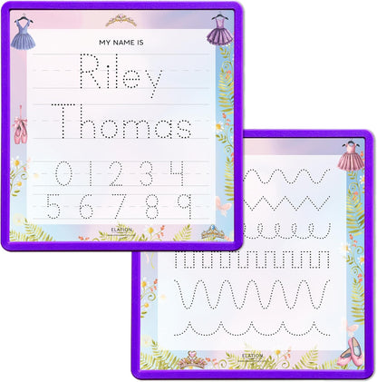 Kid's Name Tracing Board | Dry Erase Letter Tracing | Reusable Writing Practice Board | Personalized | Ballet Theme
