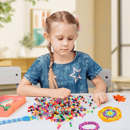 1000+pcs Glitter Pony Beads Bulk, Acrylic 9mm Large Plastic Bead for Bracelets Big Hole Hair Braids Crafts DIY Projects
