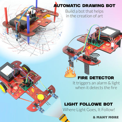 Butterfly EduFields 10-in-1 STEM Robotics Kit for Kids Ages 8-14 | Electronics & Engineering Science Kit with Circuit Board Projects | Educational Robot Building Kit
