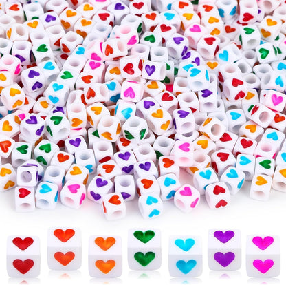 Letter Beads, Augshy 1400 Pcs Morandi Cube Alphabet Bead,Square Letter Beads with 1 Roll 10M Crystal String Cord (6mm)