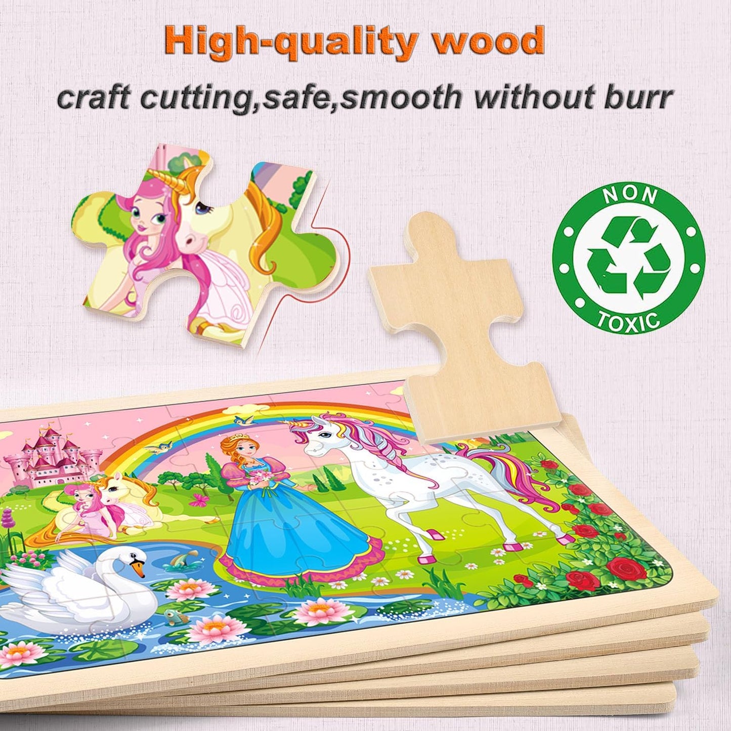 Puzzles for Kids Ages 4-6, Set of 4 Packs with 24-Piece,Preschool Educational Brain Teaser Toys for Boys and Girls 3-8 Years Old