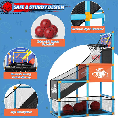 Toddler Basketball Hoop & Soccer Goal Baseball Play Activity Center,Toys for 1 2 3 Year Old Boys Girls,Montessori Sports Toys with Sound Music Christmas Birthday Gifts for Baby Kids 12 Months+