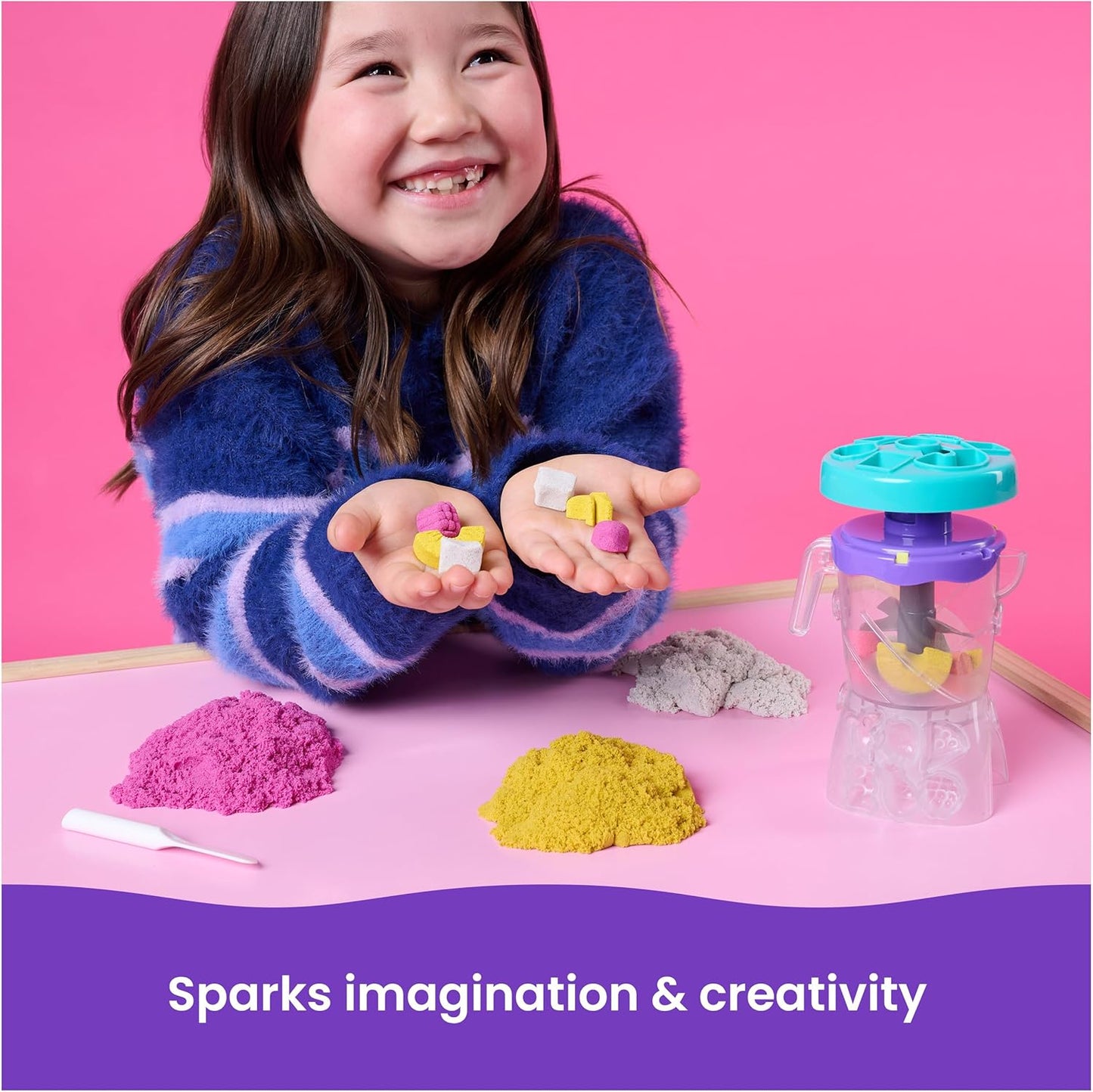 Kinetic Sand, Smoothie Mixer Playset with 14 oz Play Sand, Tools & Popsicle Mold, Play Food Toy, Arts and Crafts Kids Toys for Girls & Boys Ages 5 and up
