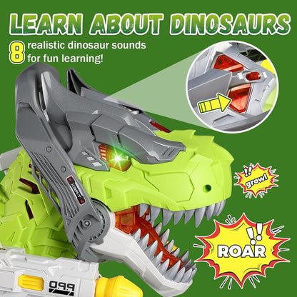 Kids Electric Dinosaur Ride On Toys, Toddler Ride On Cars with Music, Light & Smoke, Preschool Kids Scooter Foot-to-Floor Walker, Toddler Electric Car Toy Chrismas Birthday Gifts Indoor Outdoor,Yellow