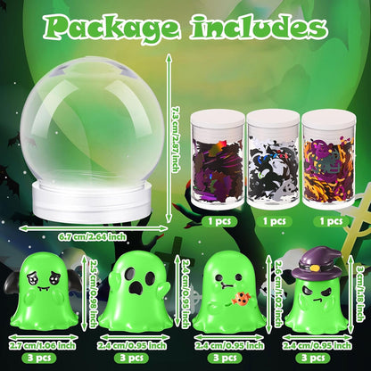 12 Sets DIY Duck Snow Globe Kit for Kids, 12 Globe Bottles, Glow in The Dark Duck Figurines, Glitter Sequins & Mini Hot Glue Gun, Summer Fun Craft Activity Set, Birthday Party Favor Gift