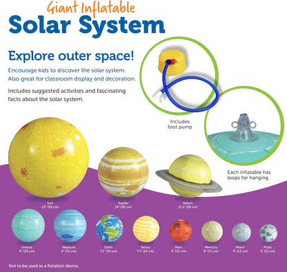 Learning Resources Giant Inflatable Solar System - Project Kit, Space and Planet Model, Constellation Classroom Globe, STEM Science Projects Gifts, Preschool , Teacher Must Haves