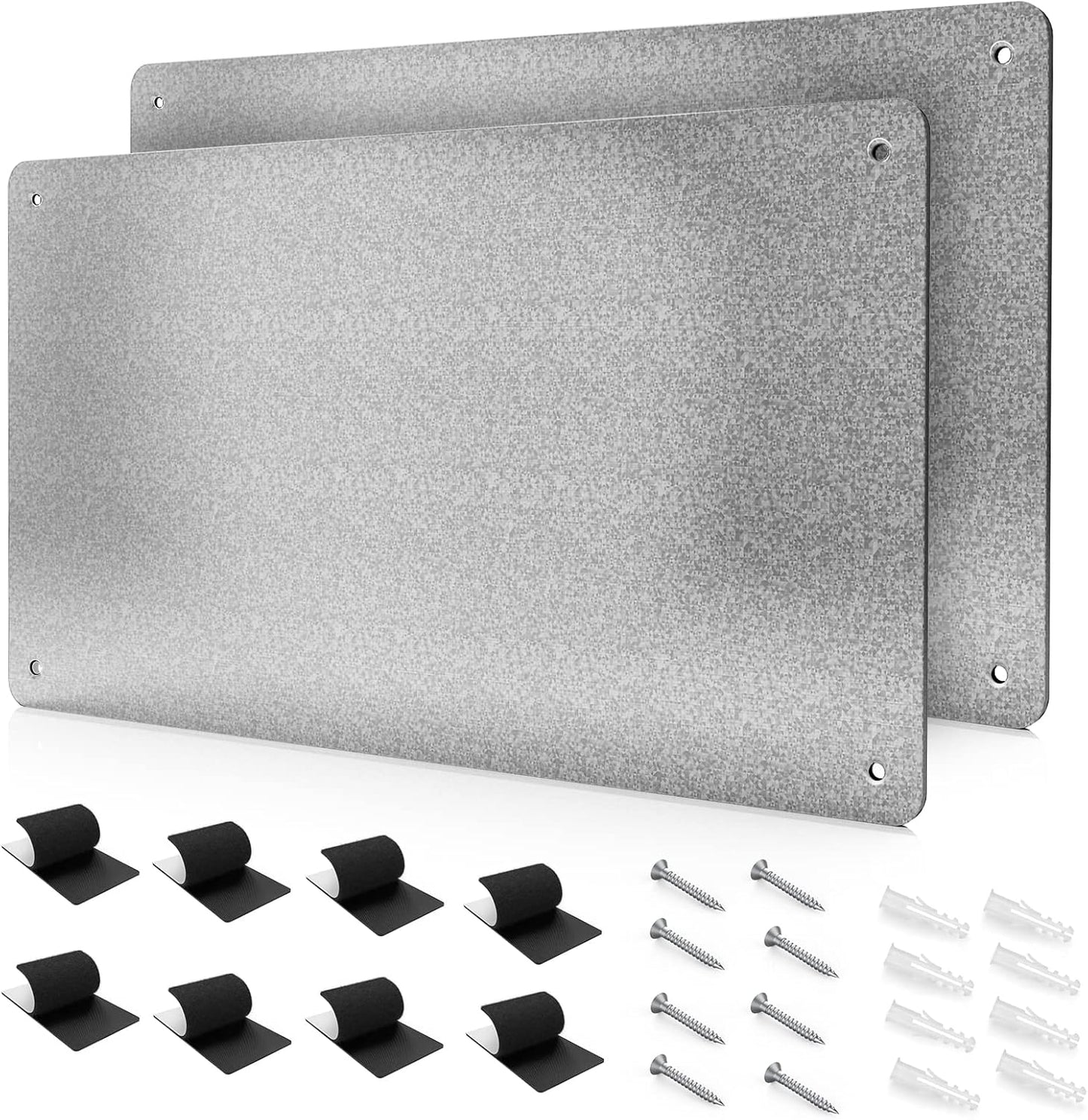 17.7" x 11.8" Black Metal Magnetic Board - Magnet Bulletin Board to Display Magnetic Letters Numbers Animal, Poetry, Spice Jars, Notes, Photos, Suitable for Wall, Refrigerator, Cubicle, Cabinet