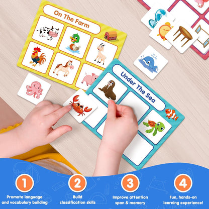 EAMAY Magnetic Color Sorting Set for Kids, Fridge Magnets for Toddlers 1-3, Preschool Circle Time Learning Center Activities, Matching Games Use on The Whiteboard