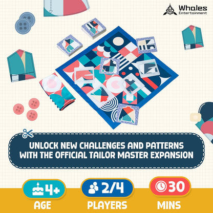 Whales Entertainment |Tailor Master Board Game for Kids 3 +| Family Game Night | Memory Matching Card with Bell Tap| Educational and Fun for Preschool,Toddlers and Parents|Helps Improve Concentration