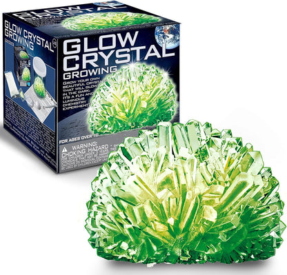 4M: Glow Crystal Growing Kit - DIY Science, Make Your Own Glow-in-The-Dark Mineral Specimen, Chemistry Set, Geology Experiment, STEM Project, Kids 10+