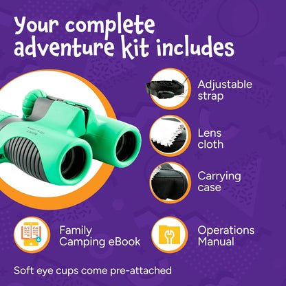 Think Peak Pink Binoculars Science Toy for Kids Ages 3-12 Years - Real Compact Outdoor Adventure & STEM Educational Nature Hiking Explorer for Bird Watching, Camping Children’s Birthday Gift