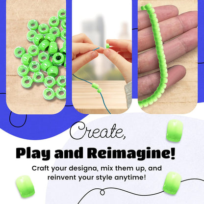 JOLLY STORE Crafts - Mini Pony Beads, Easy-to-Use Reusable Jewelry-Making/Bracelet Beads for Art, Craft Decorations & More, 6.5 x 4mm Beads, Crafted in The USA, Opaque Grey, 1000 pcs (Pack of 1)