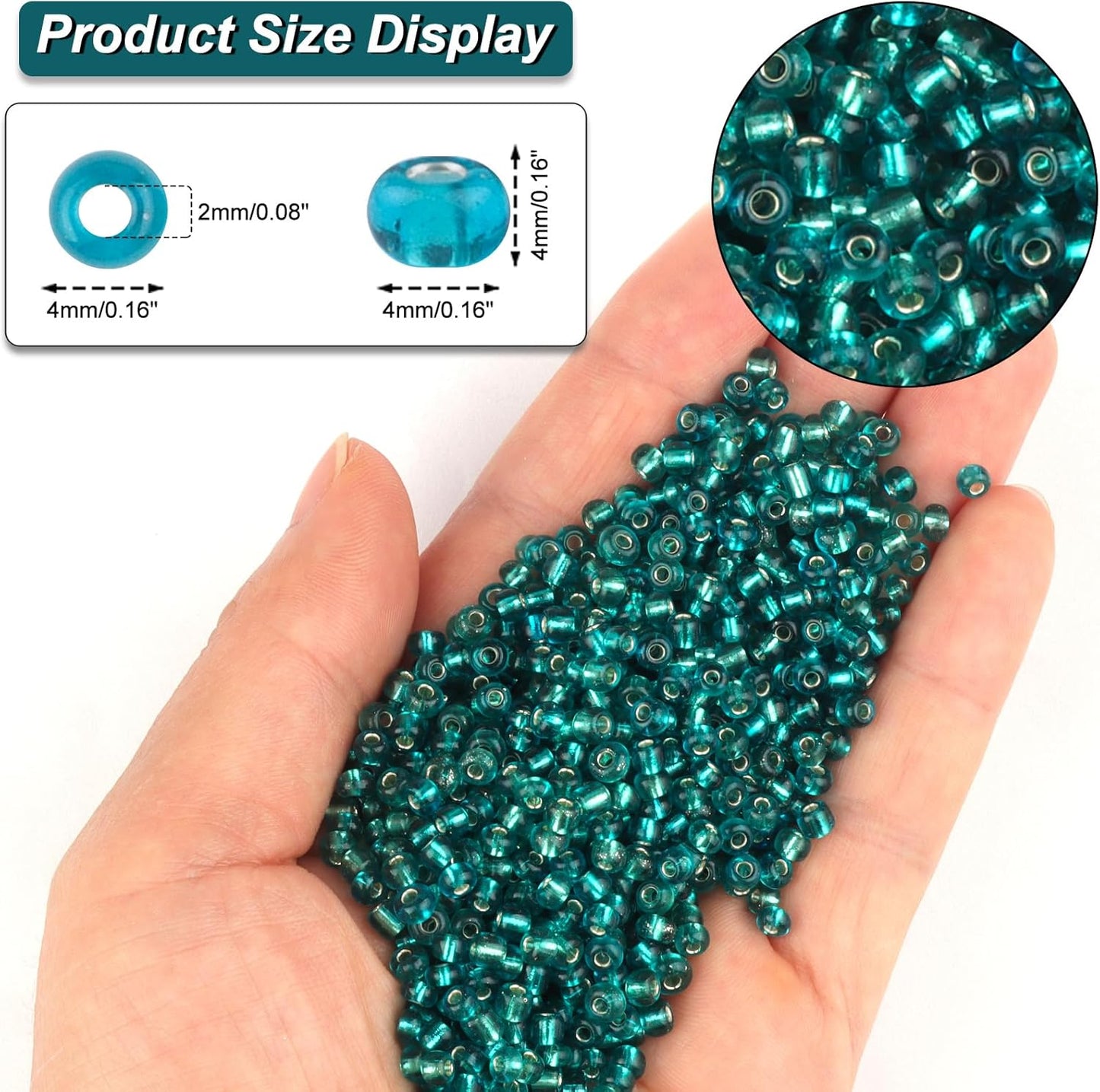 10100 Pcs Size 11/0 Glass Seed Beads, 2 mm Dark Green Small Mini Spacer Loose Pony Beads for Jewelry Making and DIY Crafts - Colors A