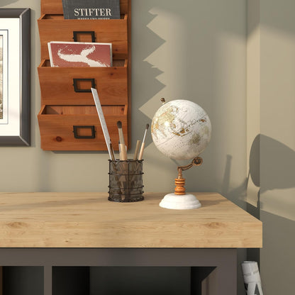 Deco 79 Marble Globe with Marble Base, 7" x 7" x 11", Teal
