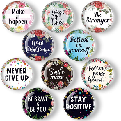 Weewooday 10 Pcs 2026 Inspirational Refrigerator Fridge Magnets Motivational Magnets Bulk Graduation Gift Funny Glass Quote Magnetic Decor for Cabinet Kitchen Whiteboard Locker Office Accessories