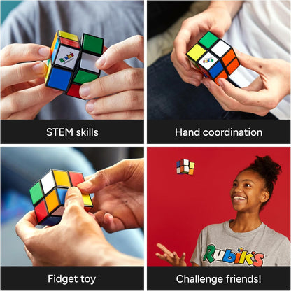 Rubik’s Cube, Apprentice, 2x2 Beginner Cube, Problem-Solving Brain Teaser, Classic Color-Matching Puzzle, Fidget Toy, Sensory Puzzle for Adults, Teens, Kids, for Ages 7 & Up