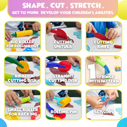 DIMROM Clay and Play Dough Tools 12 Piece Set - Ages 3 & Up (12pcs)
