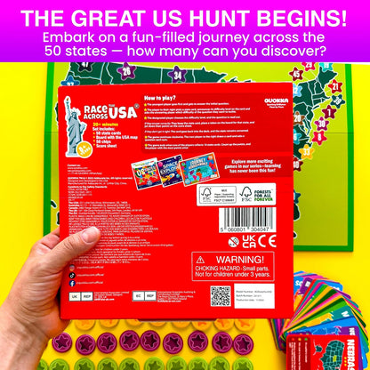 QUOKKA Board Games for Kids 8-12 - Family Games for Kids and Adults - Journey Across the World Card Game Ages 5-9 - Learn Capitals, Flags, Facts, and Map Locations with 195 World Map Cards