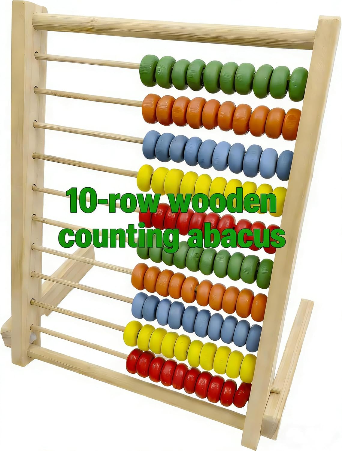 MAGIKON Wooden Counting Number Frame, 10 Rows Abacus for Learning Math (8-Inch)