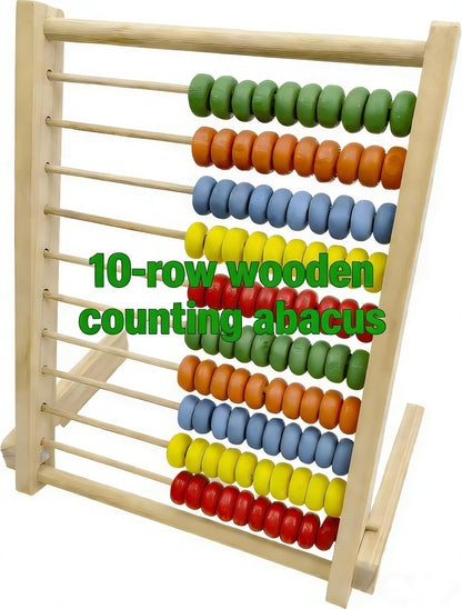 MAGIKON Wooden Counting Number Frame, 10 Rows Abacus for Learning Math (8-Inch)
