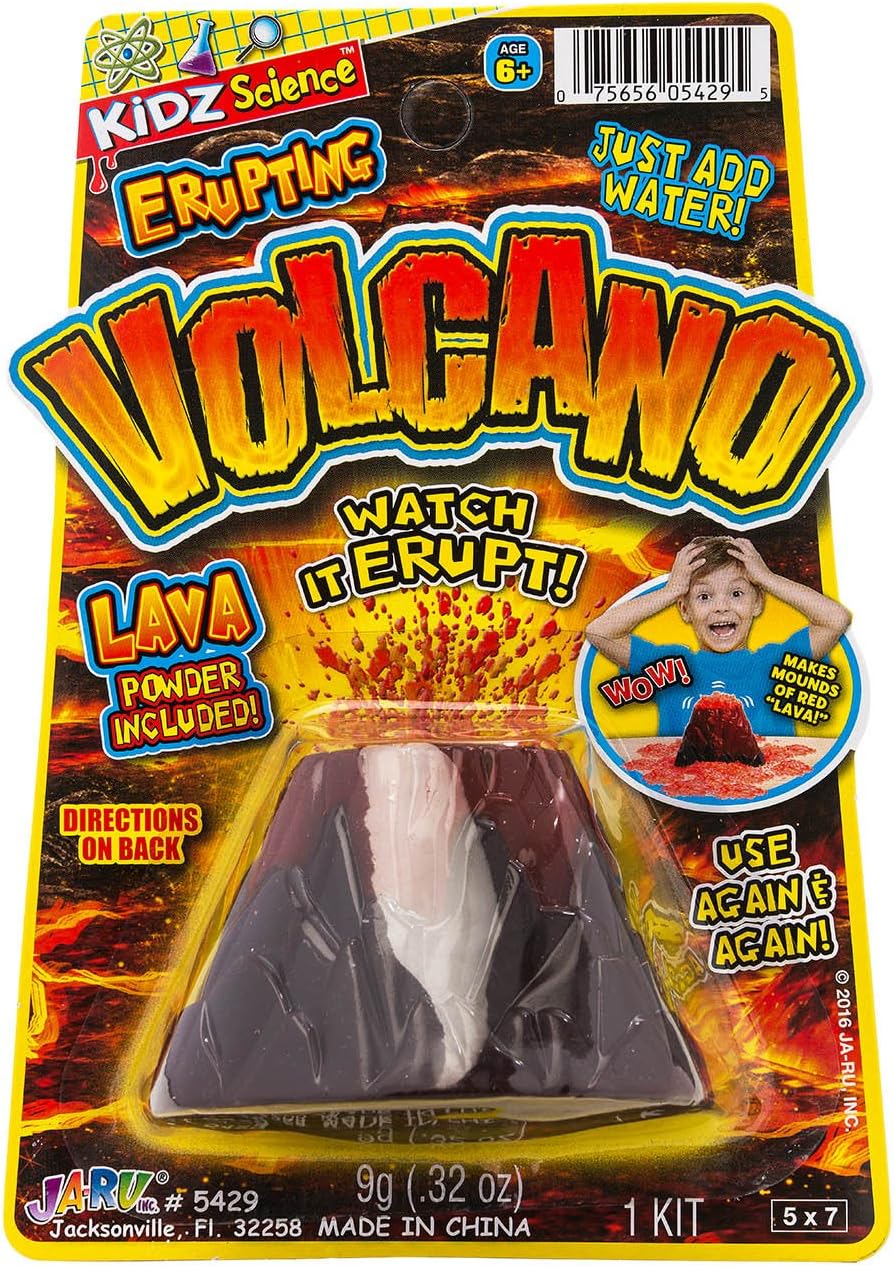 2Chill Small Erupting Volcano Toy (12 Pack) Kids Volcano Science Kit, Educational STEM Toy, Science Experiment Set, Birthday Party Favors & Classroom Prizes. 5429-12p