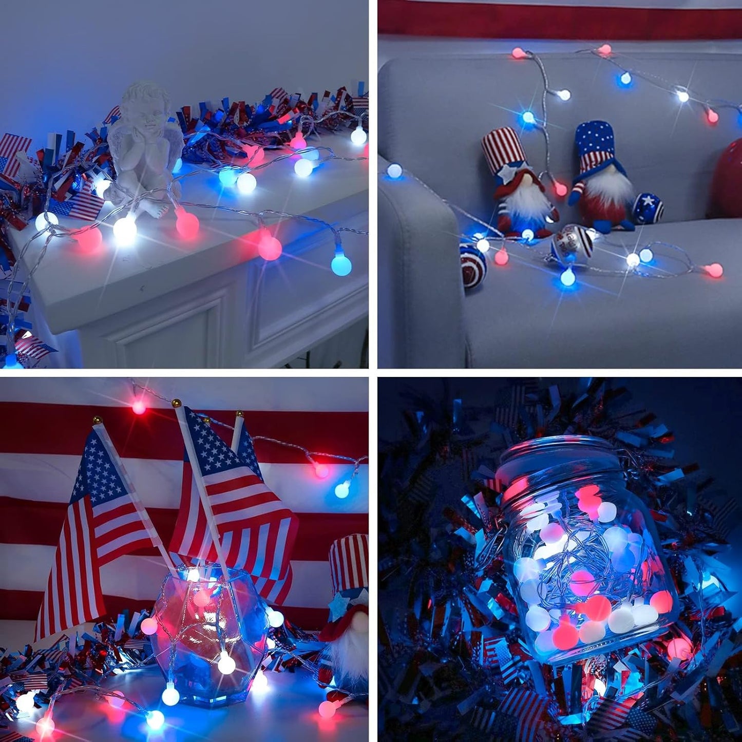 suddus String Lights for Bedroom, 66ft 200 Led Connectable Globe String Lights Indoor, Hanging Fairy Lights Plug in with Remote for Kids Room Dorm Classroom Outdoor Christmas Tree Decor, Warm White