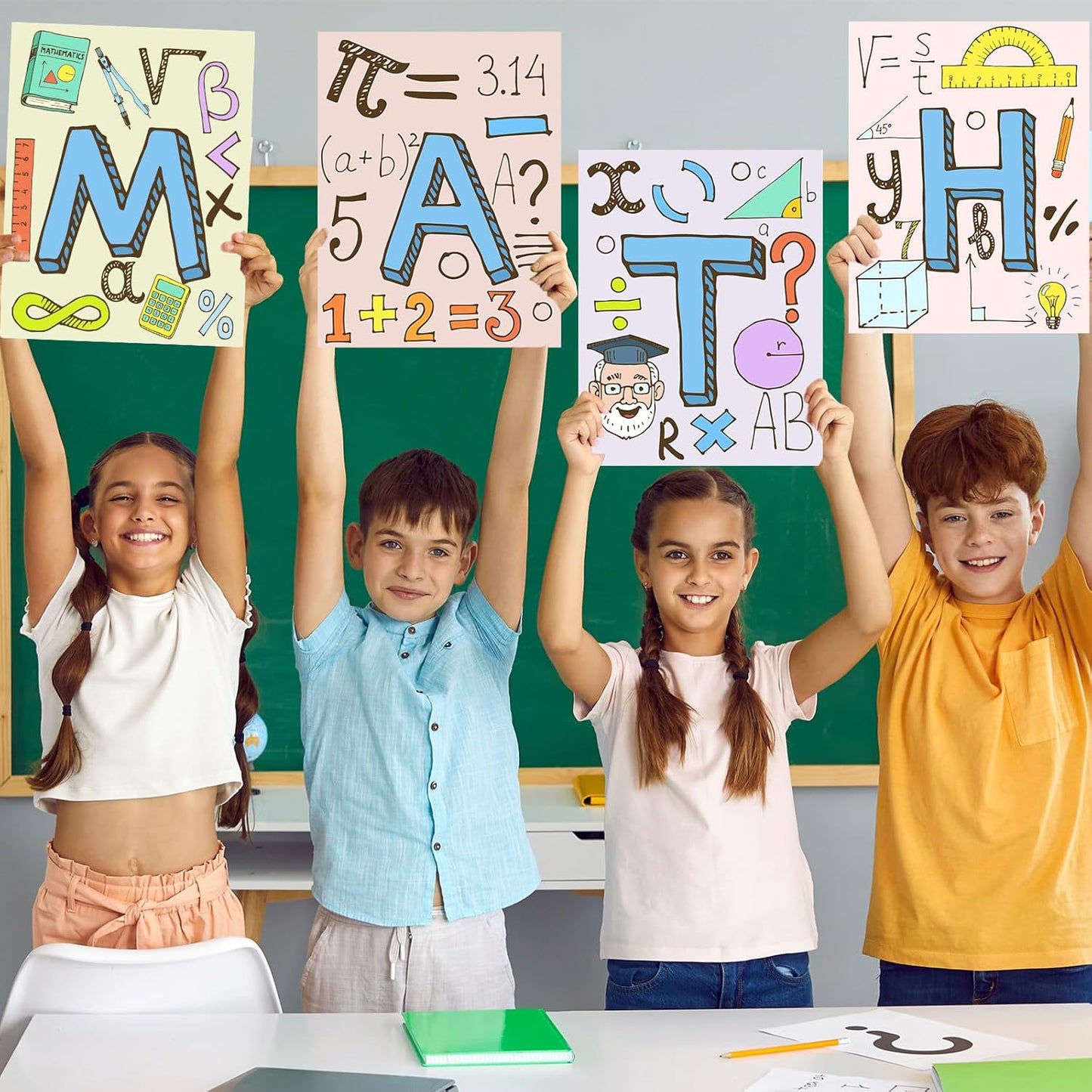 AUNMER Math Posters-Educational Math Posters for Elementary,Middle & High School, Teacher Must Haves for Classroom Decor & Bulletin Board Sets,Boho Classroom Decor (8x10 inch)