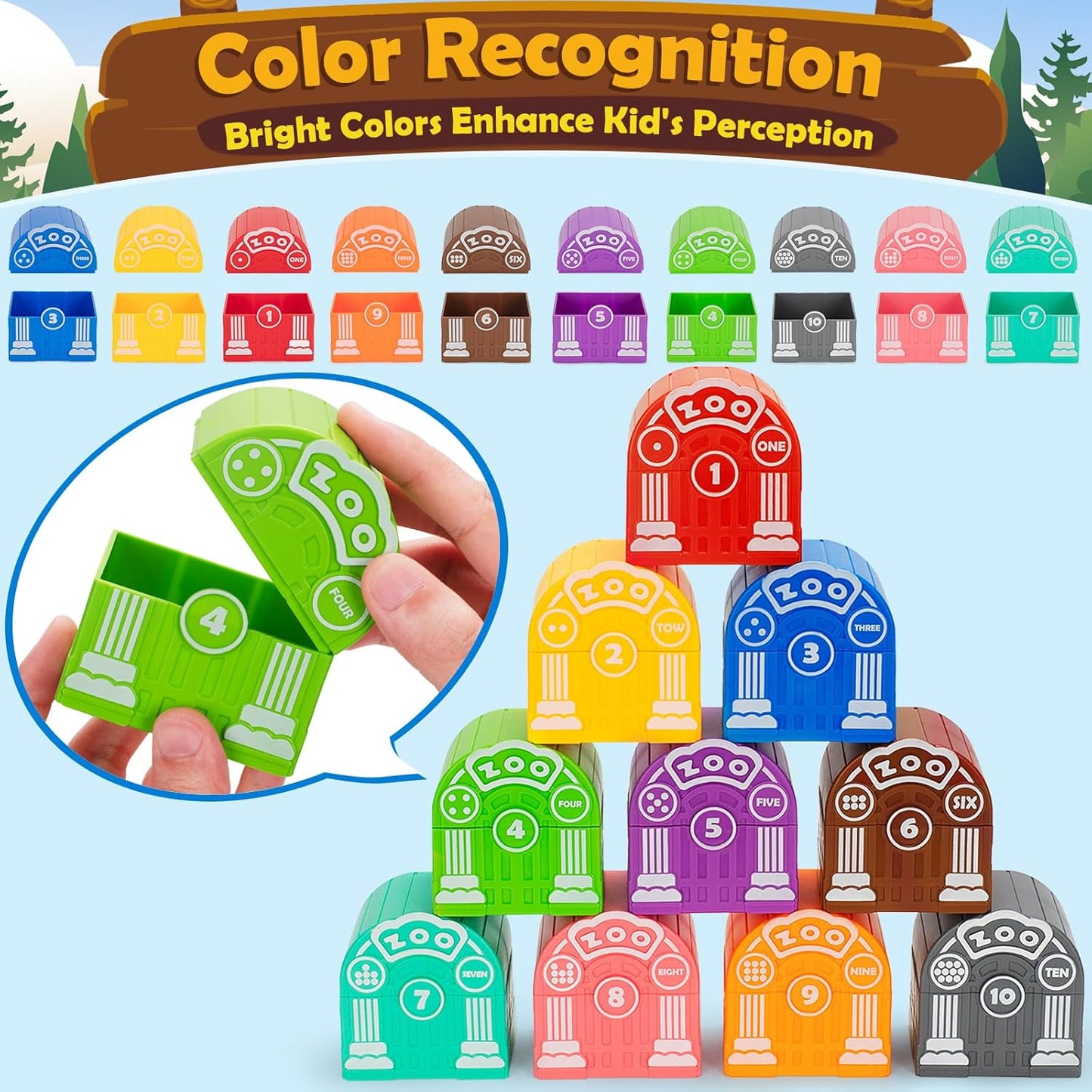 Learning Toys for 1,2,3 Year Old Toddlers, 20Pcs Farm Animals Toys Montessori Counting, Matching & Sorting Fine Motor Games, Christmas Birthday Easter Gift for Baby Boys Girls Age 12-18 Months