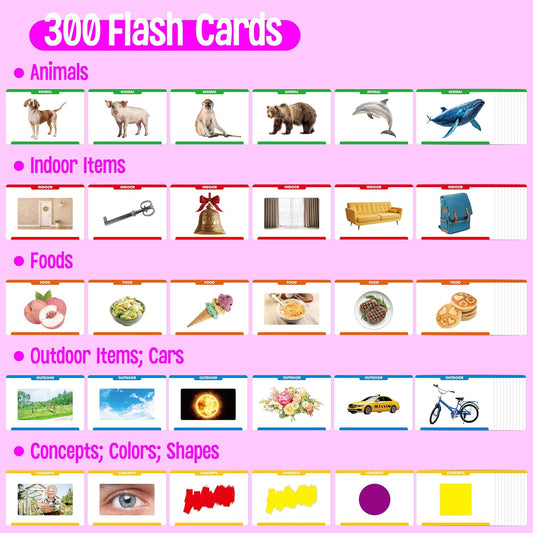140 Noun Picture-Word Cards, Picture Flashcards Language Builder Visual Aid Speech Development Tool for Autism, ESL Teaching Material Non-Verbal Vocabulary Builder for Children, Kids, Adults (Level 2)