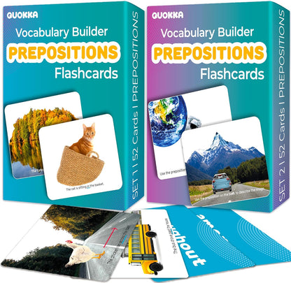 QUOKKA 104 Noun Flash Cards Set – Kids and Adults Vocabulary Builder for ABA Therapy, Early Childhood Education, and ESL Teaching – Picture Cards for Speech Therapy and Vocabulary Building Activities